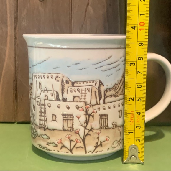 Otagiri Japan Coffee Tea Mug Pueblo Adobo Southwest Fiji Graphics Embossed Cup - Picture 6 of 7